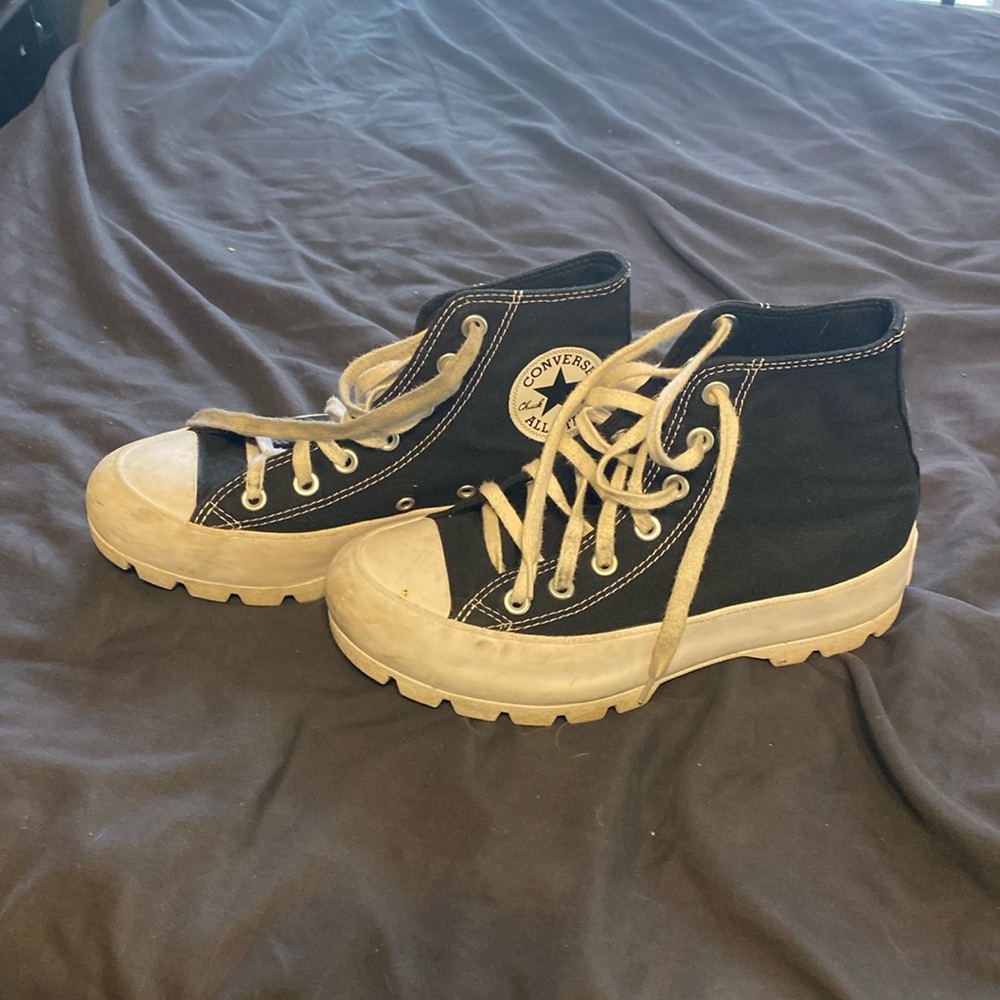 Black converse high top size 7